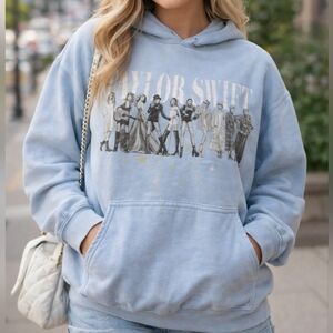 Taylor Swift Midnights Blue Graphic Hoodie XL Sweatshirt Pullover Pocket *Flaws*